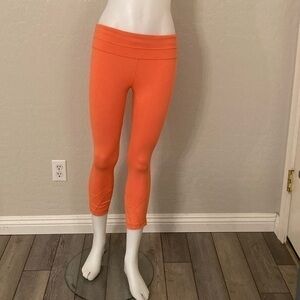 Lululemon High Waisted Tangerine Orange Leggings Size 6